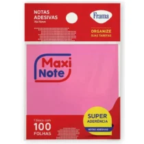 Bloco Adesivo 76 mm X 76 mm Neon Rosa  C/ 100 FLS. - Maxi