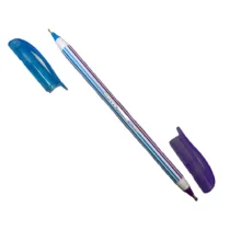 Caneta Esferográfica Doble 1.0 Roxo E Azul  Claro UN. - Bazze