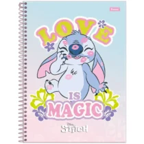Caderno Espiral Stitch Love Is Magic 10 Mat. C/ 160 Fls.  - Foroni