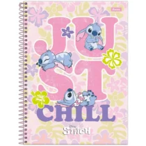 Caderno Espiral Stitch Just Chill 10 Mat. C/ 160 Fls.  - Foroni