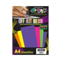 Papel Color Set Neon A4 180 g/m² C/  20 Fls. C/ 5 Cores  - Off Paper