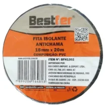 Fita Isolante Preta Antichama 18 mm X 20 m UN. - Bestfer