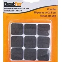 Adesivo Protetor Em Eva Preto 3 cm 10 G C/ 12 Pçs. - Bestfer
