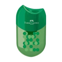 Apontador Two Tone C/ Depósito C/ 2 Furos Verde UN. - Faber-Castell