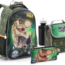 Kit Mochila, Lancheira, Estojo E Garrafa Dinossauro UN. - Seanite