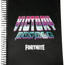 Caderno De 10 Mat. Victory Royale Fortnite Preto 200 Fls UN. - Foroni