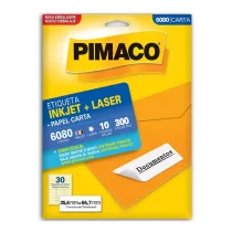 Etiqueta P/ Inkjet e Laser 16,93 mm X 44,45 mm C/ 60 Etiquetas C/ 10 Fls. - Pimaco