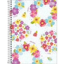 Caderno Espiral Charme Flores 80 Fls. - Tilibra