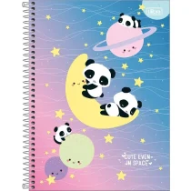 Caderno Espiral Panda - Fofinho Até No Espaço 80 Fls. - Tilibra