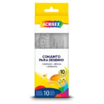 Kit Geométrico P/ Desenho C/10 Pçs UN. - Acrilex