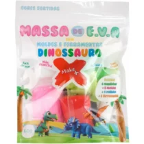Massa De EVA 60G C/ Moldes e Ferramentas Dinossauro UN. - Make+