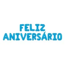 Balão Feliz Aniversário Metalizado Azul 16'' 40 cm UN. - Make+