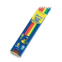 Lápis De Cor Triangular Neon C/ 6 Cores e Um Apontador UN - Norma