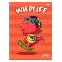 Caderno Brochura Dinossauro C/ Capa Laranja 80 Fls UN. - SD