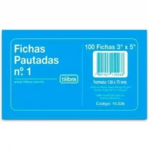 Fichas Pautadas N° 1 3 X 5 100 Fls. UN. - Tilibra