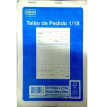 Talão De Pedido 1/ 18 139 mm X 206 C/ 40 Fls. X 2 Vias UN. - Tilibra