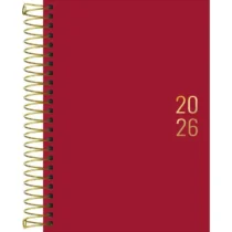 Agenda Peq Espiral Napoli 2026 C/176 Fls Vermelha UN. - Tilibra