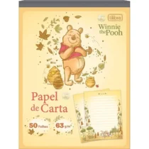 Papel De Carta Ursinho Pooh Amarelo 63 g/m² C/ 50 Fls. - Tilibra
