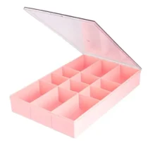 Caixa Organizadora C/ Divisórias Removíveis Rosa Pastel UN. - Maxcril