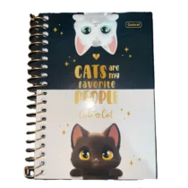 Caderno 1 / 8 Cute Cat Preto C/ Branco  80 Fls UN. - Cadersil