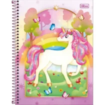 Caderno Espiral Blink Unicórnio Rosa 80 Fls. - Tilibra