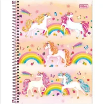 Caderno Espiral Blink Unicórnio Arco-íris 80 Fls. - Tilibra