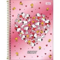 Caderno Espiral Snoopy Rosa 80 Fls. - Tilibra