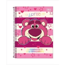 Caderno Espiral Lotso Pixar Urso Rosa 80 Fls. - Tilibra