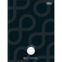 Caderno Brochura Pauta Ampliada Neuro Preto 48 Fls. - Tilibra