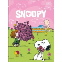 Caderno Brochura Snoopy Rosa C / Verde 80 Fls. - Tilibra