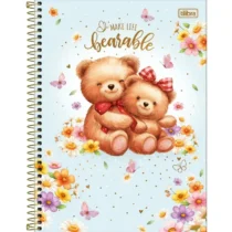 Caderno De 10 Mat. Love Bears Azul 160 Fls. - Tilibra
