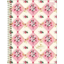 Caderno De 10 Mat. Be Berry Branco C / Rosa 160 Fls. - Tilibra
