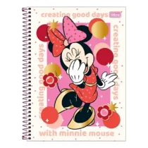 Caderno De 10 Mat. Minnie Mouse Branco 160 Fls. - Tilibra