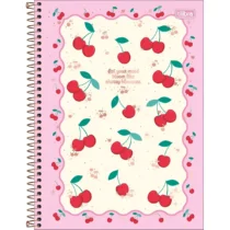 Caderno De 10 Mat. Amarena Rosa C / Branco 160 Fls. - Tilibra