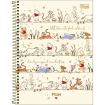 Caderno De 10 Mat. Pooh Branco 160 Fls. - Tilibra