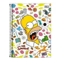 Caderno De 10 Mat. Simpsons Branco 160 Fls. - Tilibra