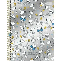 Caderno De 10 Mat. Snoopy Prata 160 Fls. - Tilibra