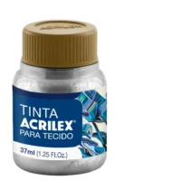 Tinta P/ Tecido Metálica Prata 37 ml - Acrilex