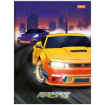 Caderno Brochura Cross Racing Carro Amarelo  Azul C/80 Fls. - Foroni