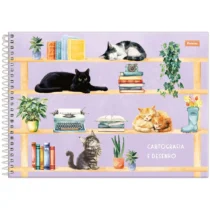Caderno Cartografia e Desenho de Gatos C/80 Fls. - Foroni