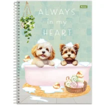 Caderno Espiral de Cachorros Verde C/80 Fls. - Foroni