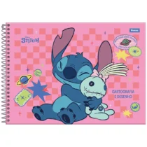 Caderno Cartografia E Desenho Stitch Rosa C/ 80 Fls. - Foroni
