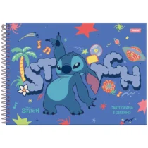 Caderno Cartografia E Desenho Stitch Azul C/ 80 Fls. - Foroni