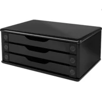 Suporte P/ Monitor Preto C/ 3 Gavetas - Souza