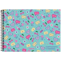 Caderno Cartografia E Desenho Verde Love C/80 Fls. - Foroni