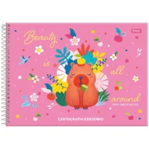 Caderno Cartografia E Desenho Capivara Rosa C/80 Fls. - Foroni