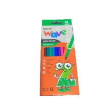 Lápis de Cor wave Super Eco C/12 Cores. - Bazze