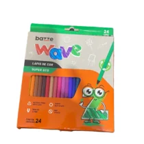 Lápis De Cor Wave Super Eco C/24  Cores. - Bazze