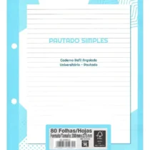 Folhas P/  Caderno Argolado C/80 Fls. - Foroni