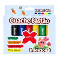 Guache Bastão C/ 6 Cores - Make+
